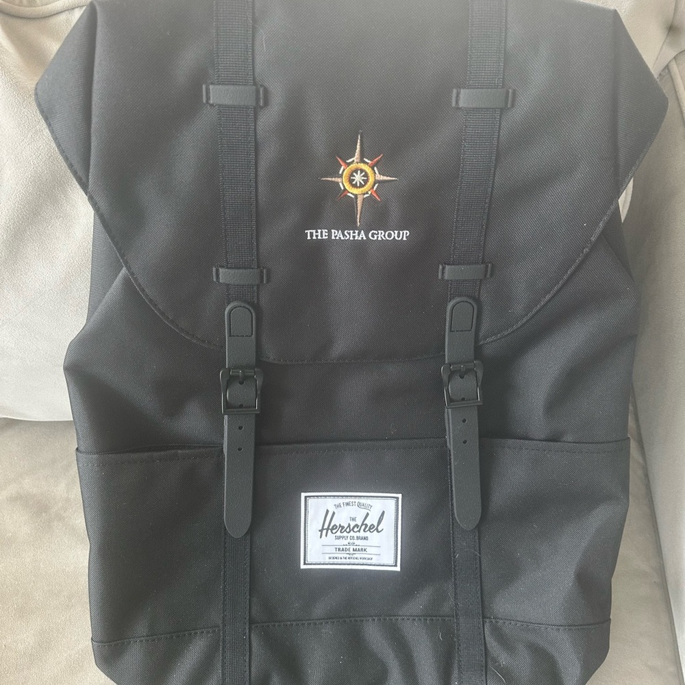 Herschel Supply Company Black Backpack with Embroidered Logo